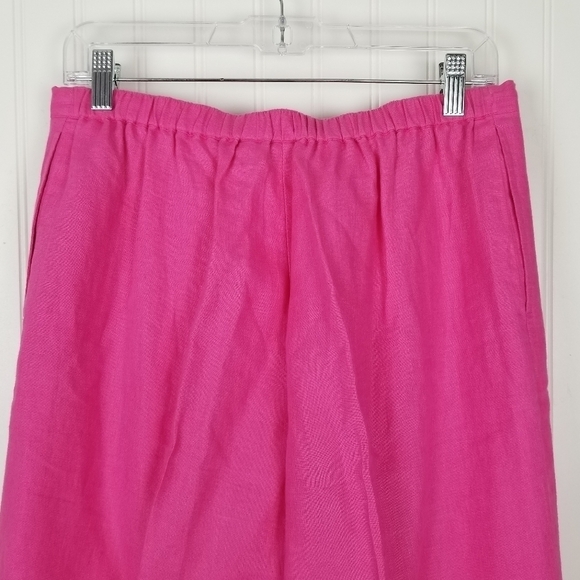 Real Clothes Irish Linen Pull On Pants Womens Size 6 Pink Pockets Drawstring - Picture 6 of 8